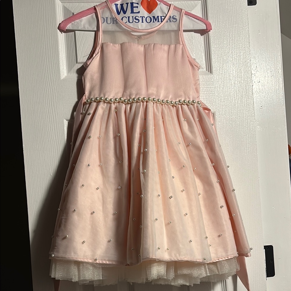 Elegant Pink Sleeveless Kids Dress